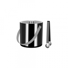 Zanzi Double Wall Ice Bucket With Tongs Gunmetal