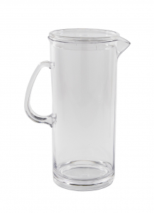 Straight Sided Clear Polycarb Jug & Lid 1.5Lt