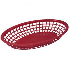 Oval Serving Basket 19.5cm Red