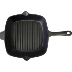 Cast Iron Rectangular Ribbed Frypan 26cm