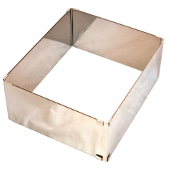 Square Cake Form Stainless Steel Adjustable 100mm Deep