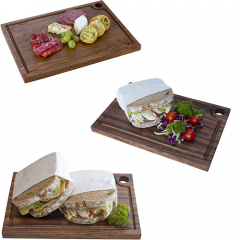 Acacia Wood Rectangle Board with Groove 250x150mm