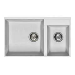 Elleci Quadra Undermount 440 Double Bowl White