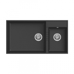 Elleci Quadra Undermount 445 Double Bowl Black