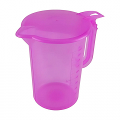 Graduated Polypropylene Pink Jug with Lid 1L