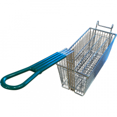 Fry Basket 4 Division Green Handle