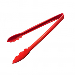 Scalloped Tongs Red 12"
