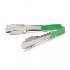 Scalloped Tongs Green 9"