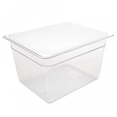 Food Pan Polycarbonate 1/2 Size 200mm Clear