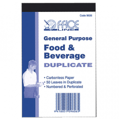 Duplicate General Purpose Food/Drink Docket Book