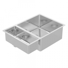 B&F Designer 630 R15 Double Bowl Right