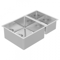 B&F BDM670L Double LH Fabricated Bowl 400mm/200mm
