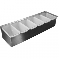6 Compartment Stainless Steel Condiment Holder