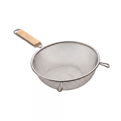 200mm Medium Mesh Strainer with Wooden Handle Pro.mundi