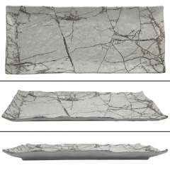 Accolade Melamine Plate 38cm x 17cm Granite / White