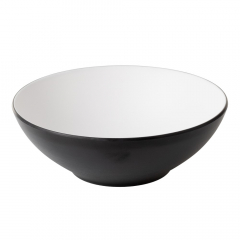 Coucou Melamine Round Bowl Black and White 210mm