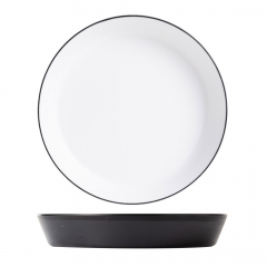 Coucou Dual Colour Melamine Flat Round Bowl