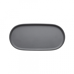 Coucou Melamine Oblong Plate Black and Grey 260mm