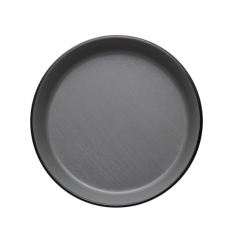 Coucou Melamine Flat Round Bowl Black and Grey 190mm