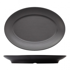 Coucou  Melamine Oval Plate Black and Grey 310mm