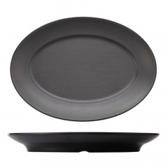 Coucou Melamine Oval Plate Black and Grey 310mm