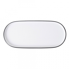 Coucou Melamine Oblong Plate Black and White 290mm
