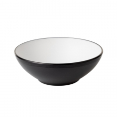 Coucou Melamine Round Bowl Black and White 160mm