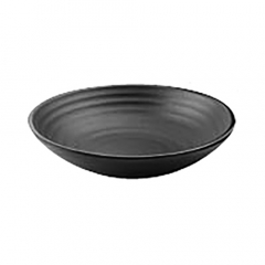 Melamine Swirl Shallow Round Bowl 10cm Black