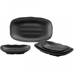 Melamine Frosted Rectangle Platter 24cm Black