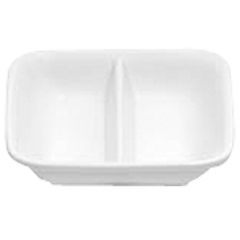 Melamine Square 2 Section Condiment Dish 8.9cm White
