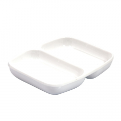 Ryner Melamine Divided Sauce Dish 85mm x 70mm White