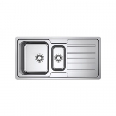 B&F OMB125 Double Bowl Sink & Drainer Reversible