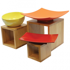 Tablecraft Barclay Riser Set of 3 Bamboo Wood