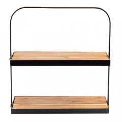 Tablecraft Rectangular Two-Tiered Acacia Display Stand