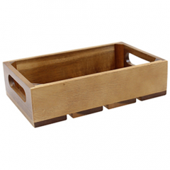 Tablecraft Wooden Crate 1/4GN Acacia Wood 70mmH
