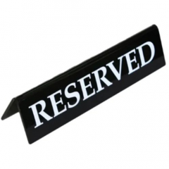 Reserved Sign Large Black
