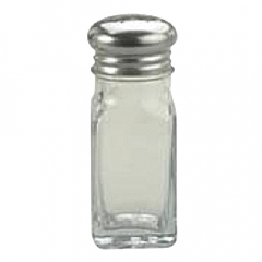Salt/Pepper Shaker Glass & Stainless Steel Top