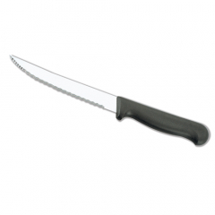 Steak Knife Black Plastic Handle - 1 Doz