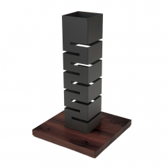 Rosseto Tower Riser Black Matte with Walnut Base