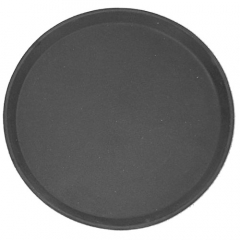 Essentials Black Non-Slip Round Plastic Tray 35cm