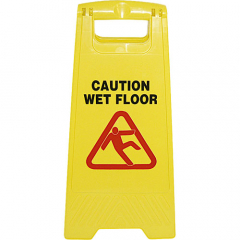 Folding Yellow Wet Floor Sign