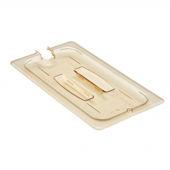 Cambro High Heat GN H-Pan Notched Lid with Handle 1/3 Amber