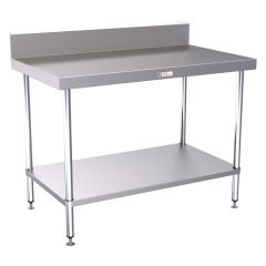 Simply Stainless Work Bench With Splash Back 1200mm