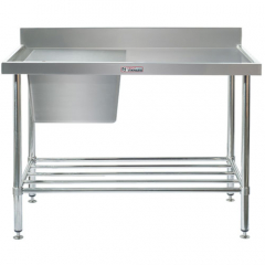 Simply Stainless Sink Bench With Splash Back 600mm