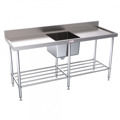 Simply Stainless Sink Bench With Splash Back 1800mm Centre Sink