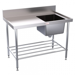 Simply Stainless Sink Bench With Splash Back 1200mm Right Sink