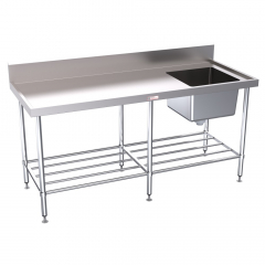 Simply Stainless Sink Bench With Splash Back 1800mm Right Sink