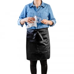 Essentials Collection Half Apron Black with Pocket 700x500mm
