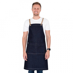 Archie Denim Bib Apron with Coffee Ties