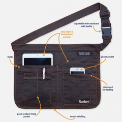 Apron Barber Utility Pouch Waist Brown